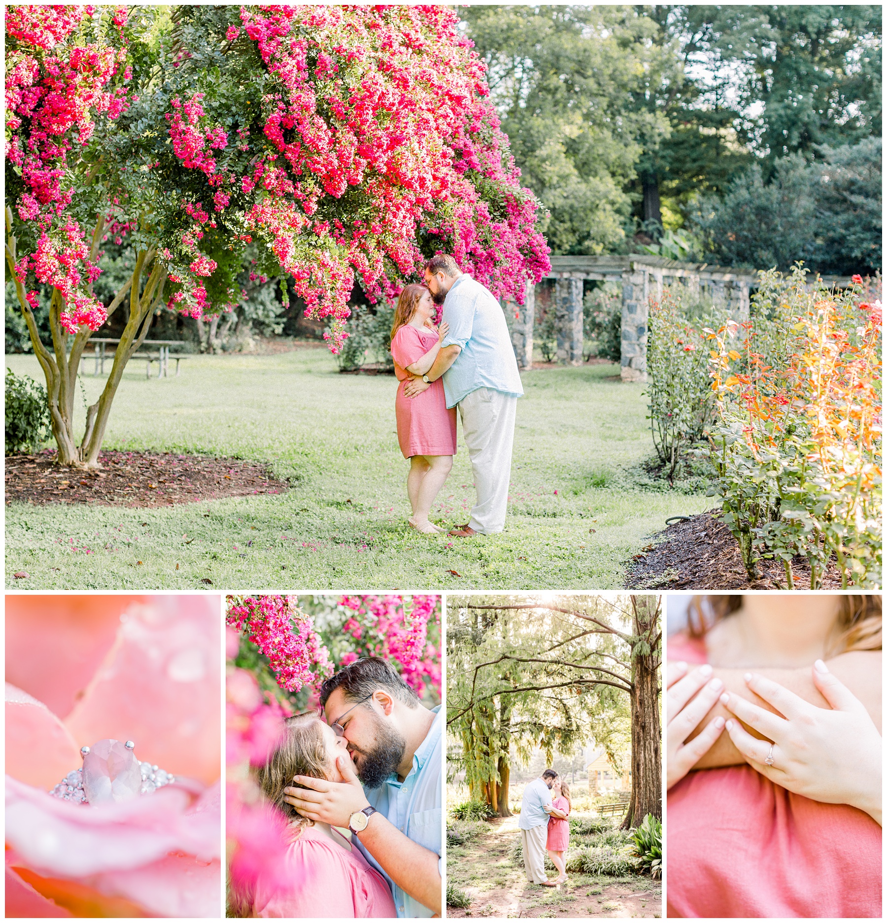Raleigh Rose Garden Engagement Session In Raleigh North Carolina