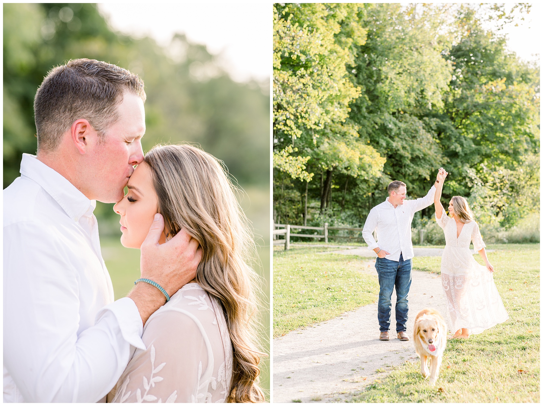 Hoover Reservoir Park Engagement Session by Amanda Eloise Photography. North Carolina Wedding Photographer. Engagement session with dog