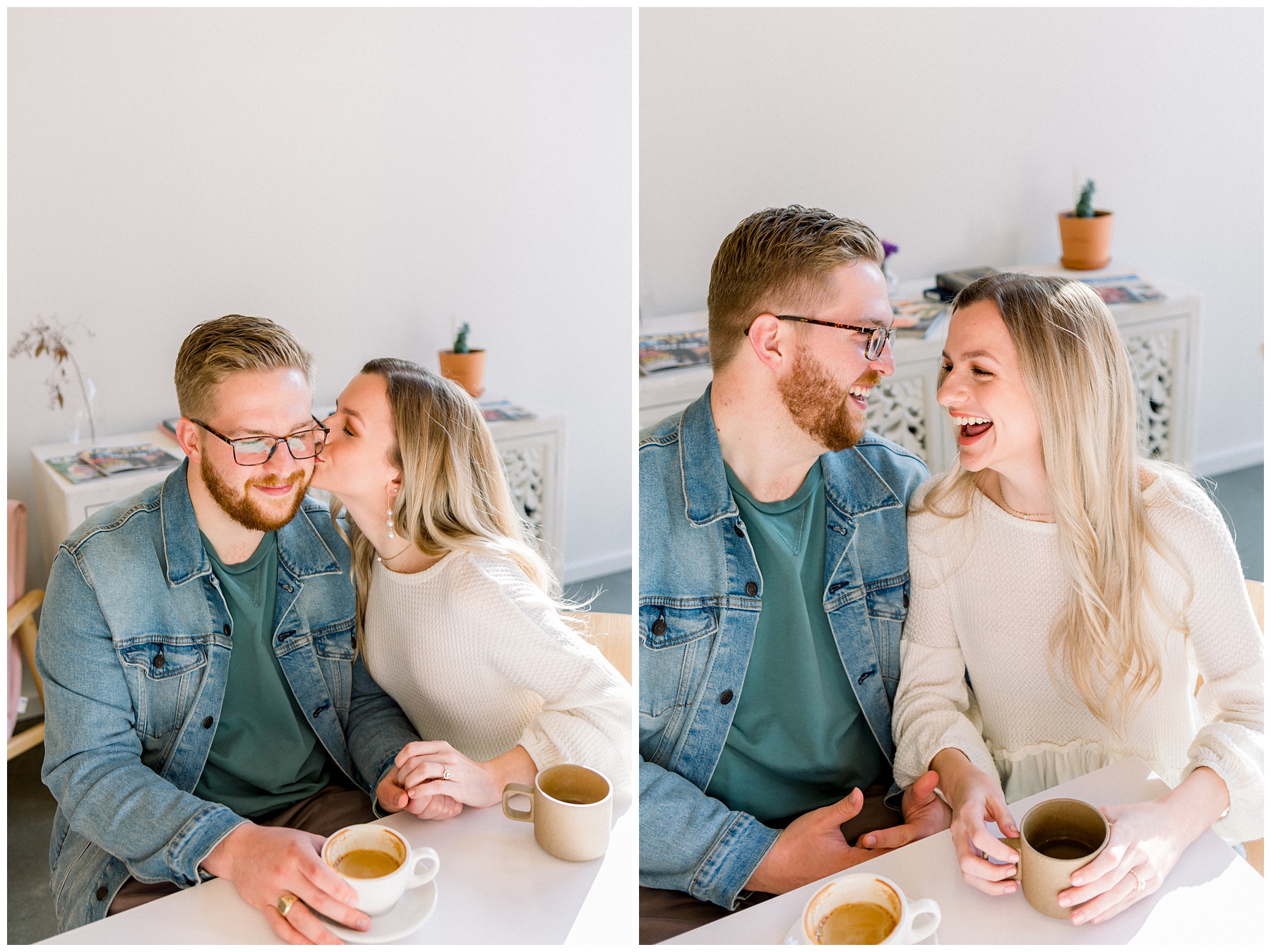 Engagement Session at Heirloom Coffee Tea Shake in Raleigh North Carolina