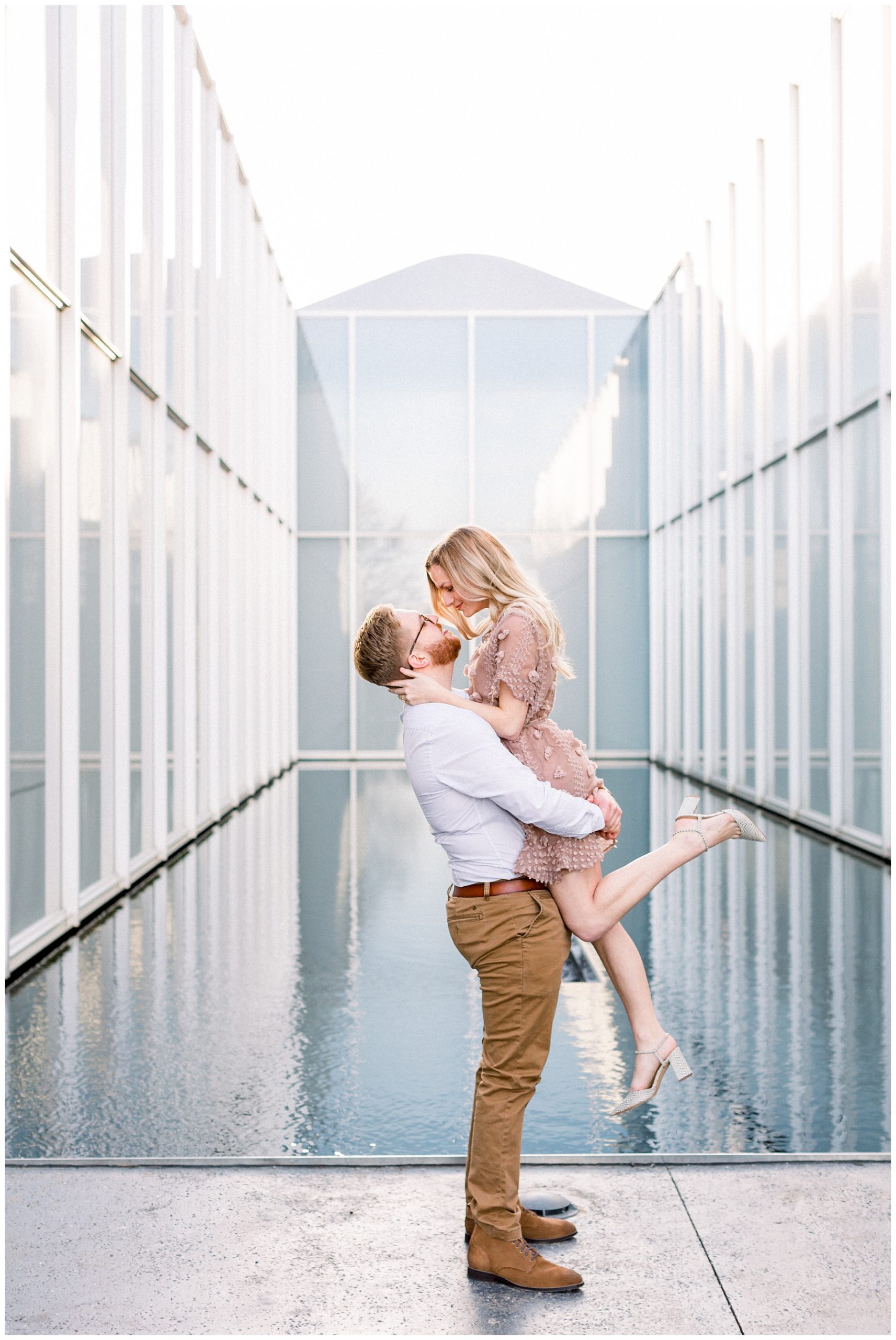 North Carolina Museum of Art Spring Engagement Session in Raleigh North Carolina at art exhibit