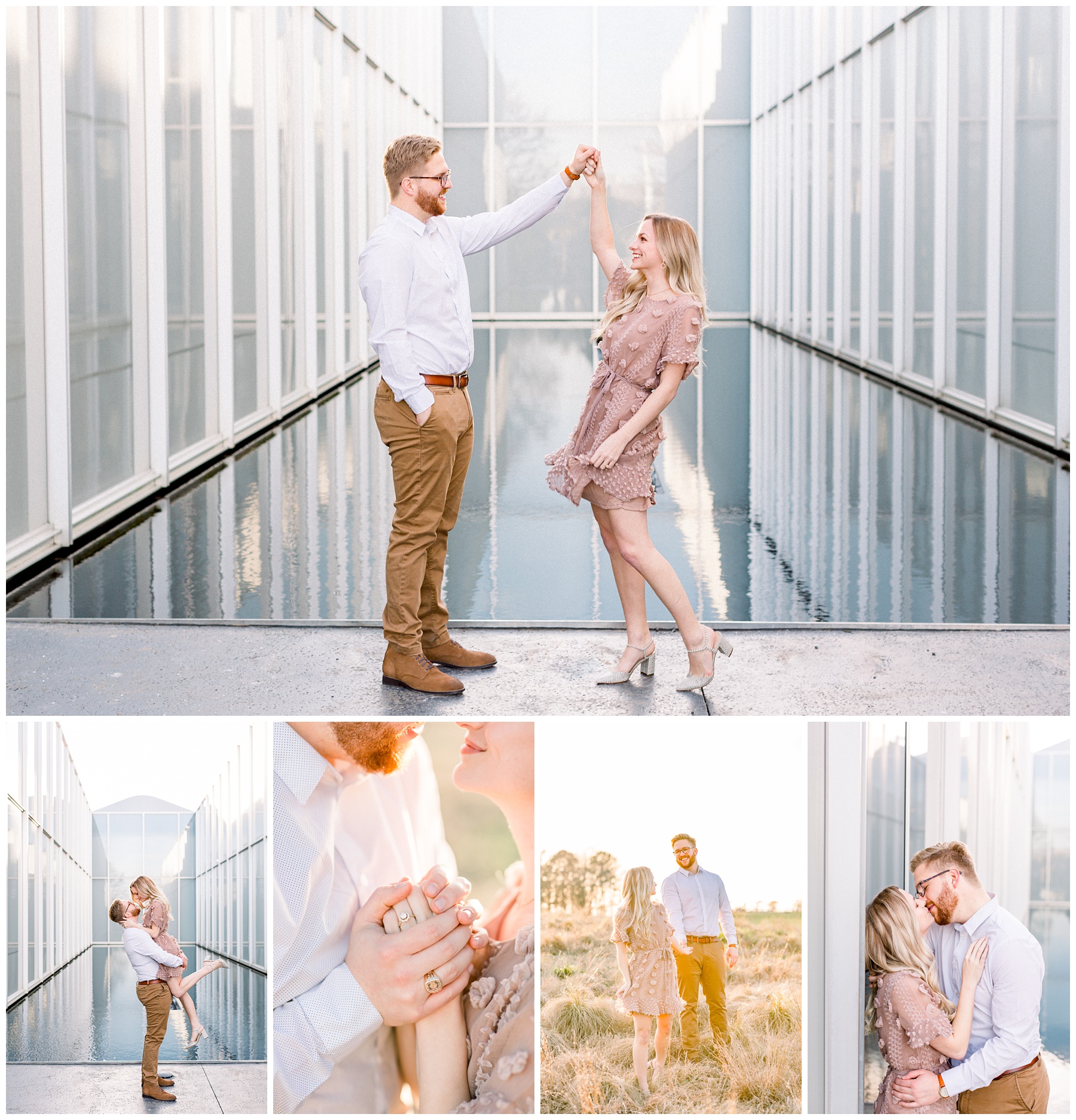 Engagement session at North Carolina Museum of Art. Raleigh Engagement session
