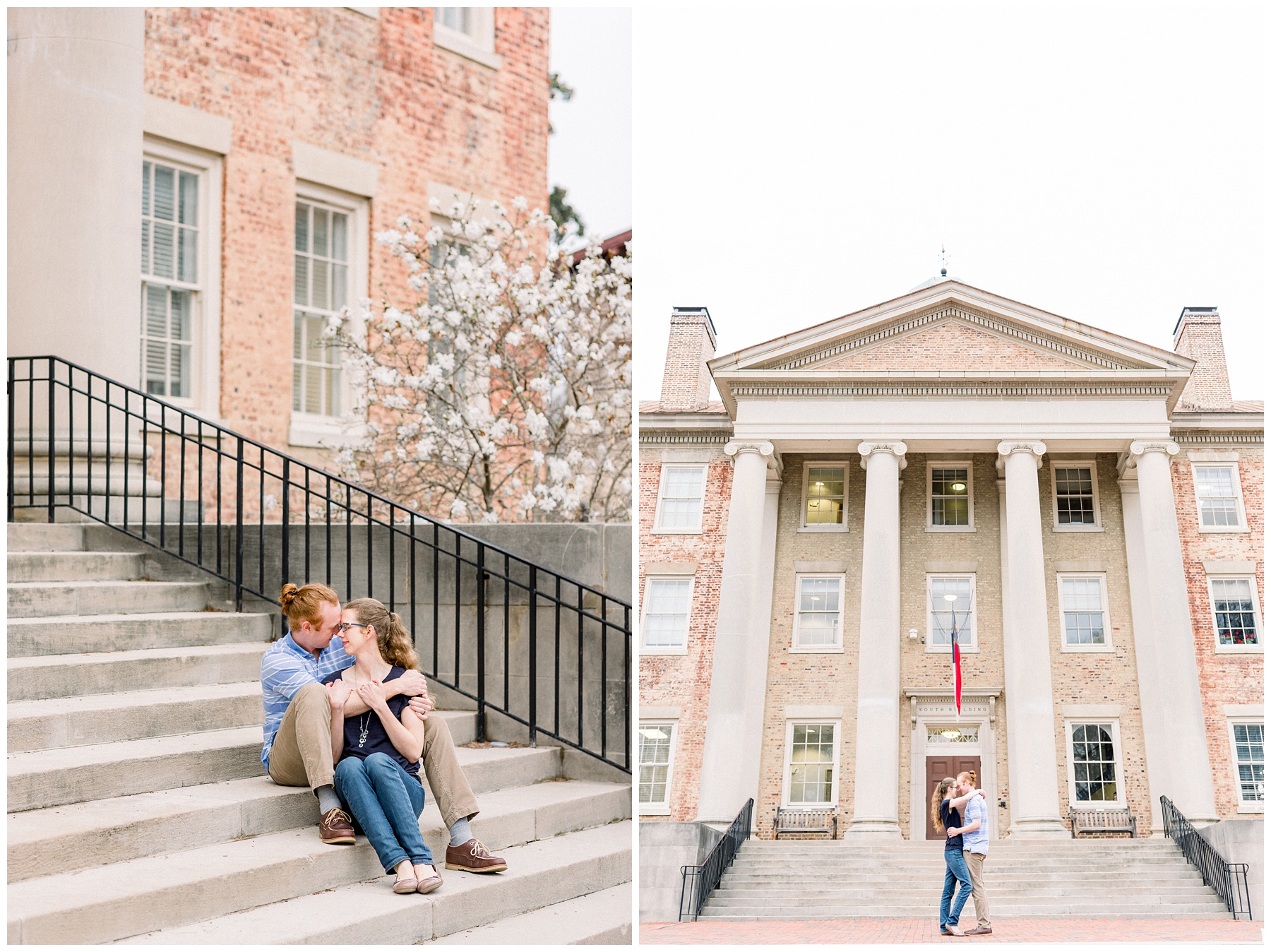 Spring Engagement Session at UNC Chapel Hill. North Carolina Wedding Photographer