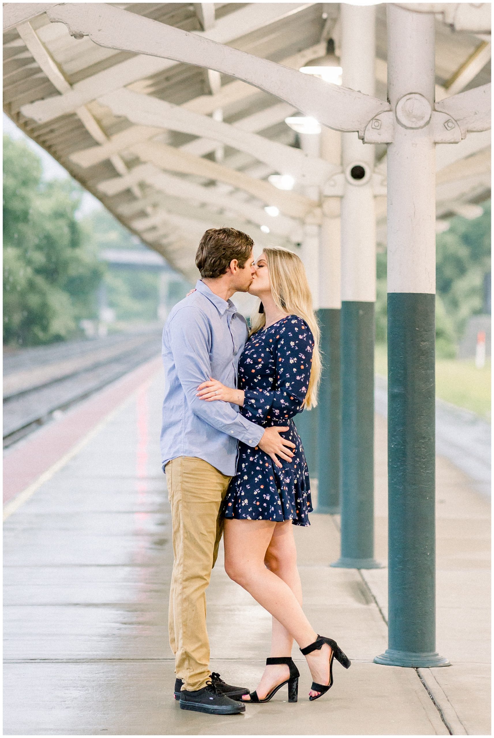 Downtown Fayetteville Rainy Engagement session