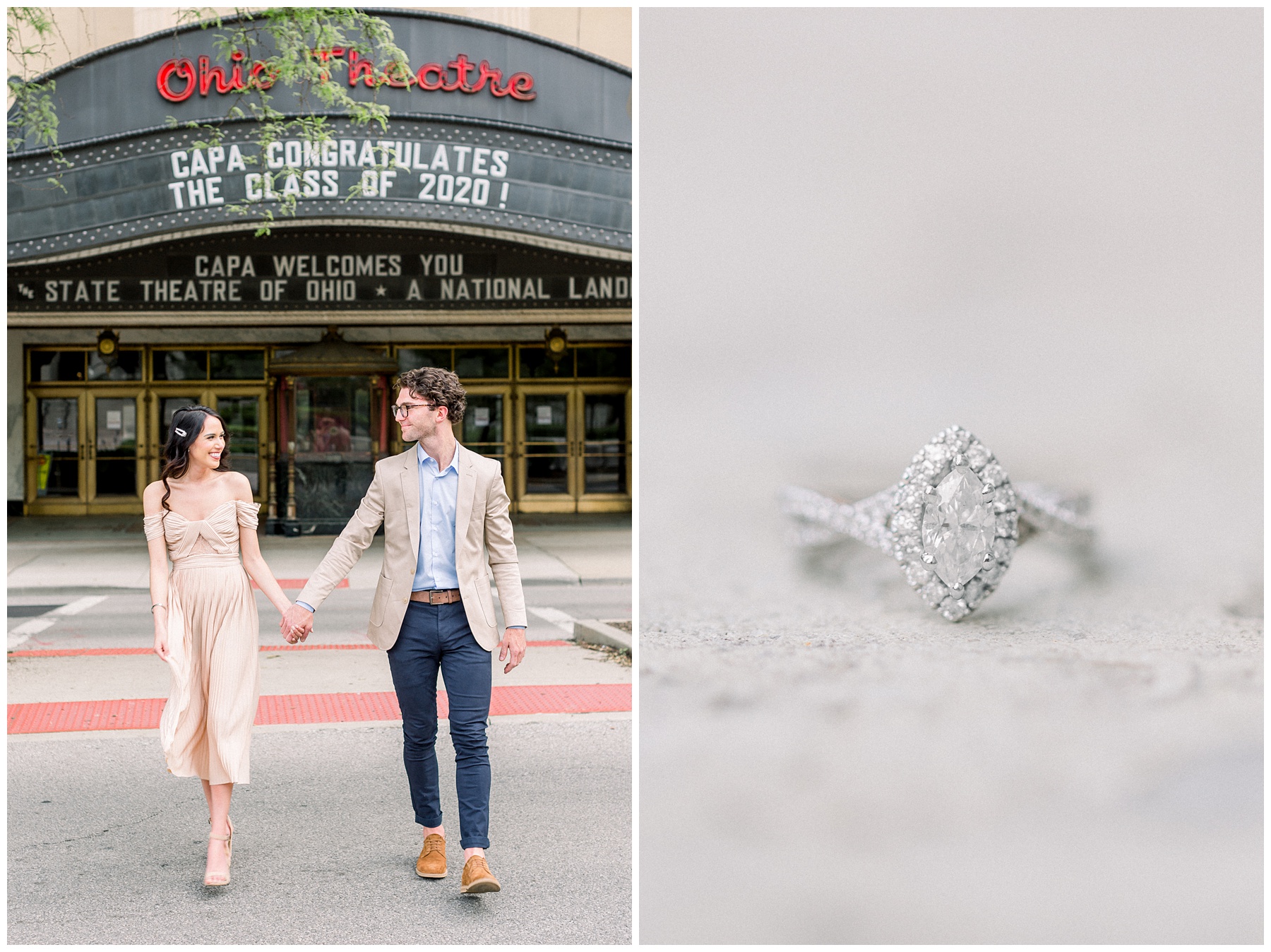 Ohio Theater Engagement Session in downtown Columbus Ohio