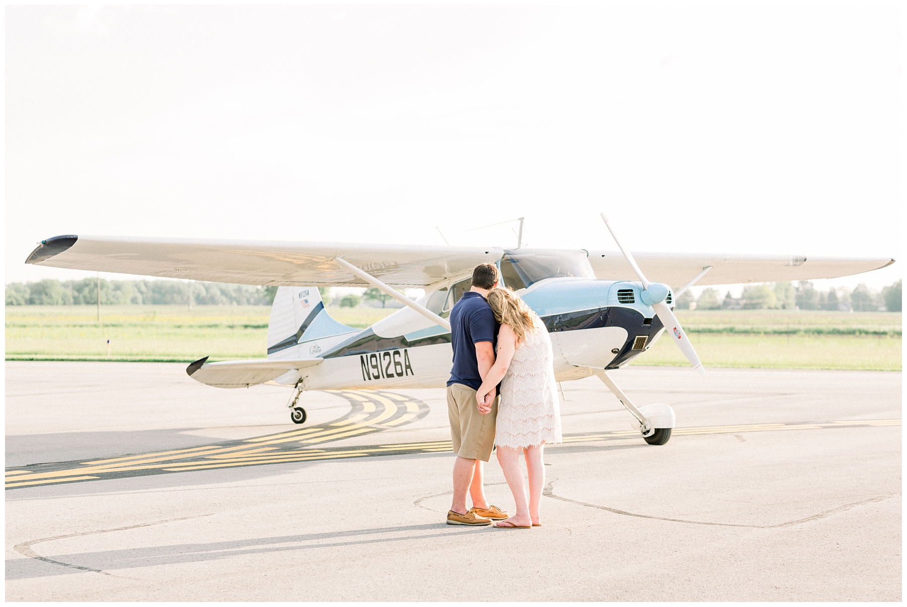 Findlay Airport Airplane Engagement Session. Columbus Wedding Photographer