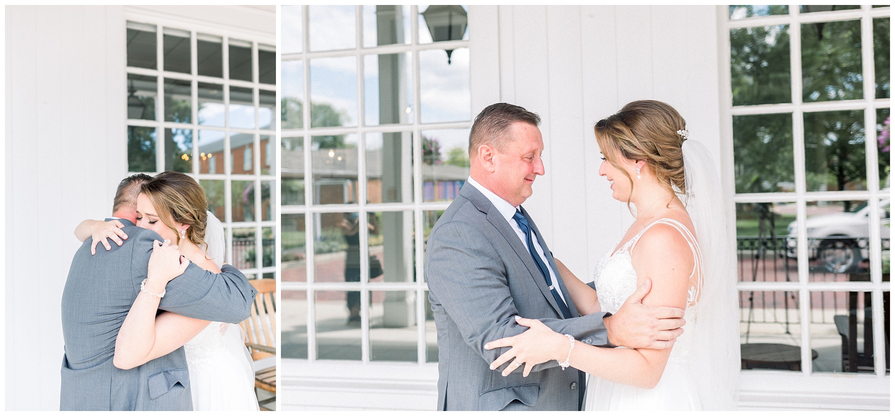 Daddy daughter first look at Nationwide Hotel & conference Center Wedding in Columbus Ohio.