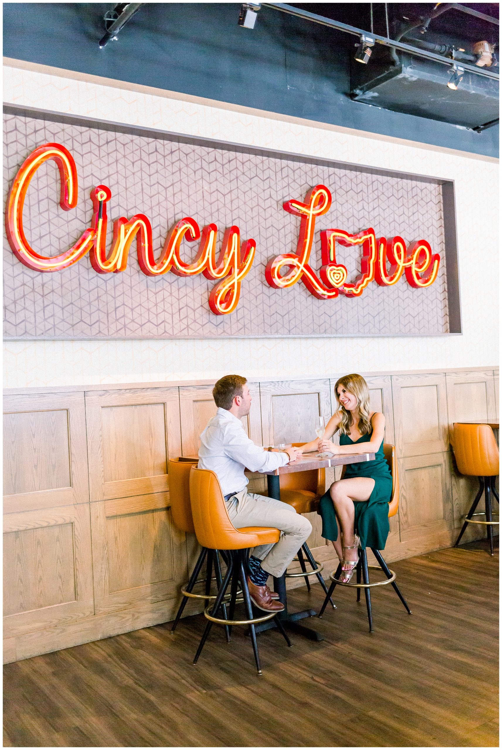 Coffee Shop Engagement Photos at The Stretch in Cincinnati OH