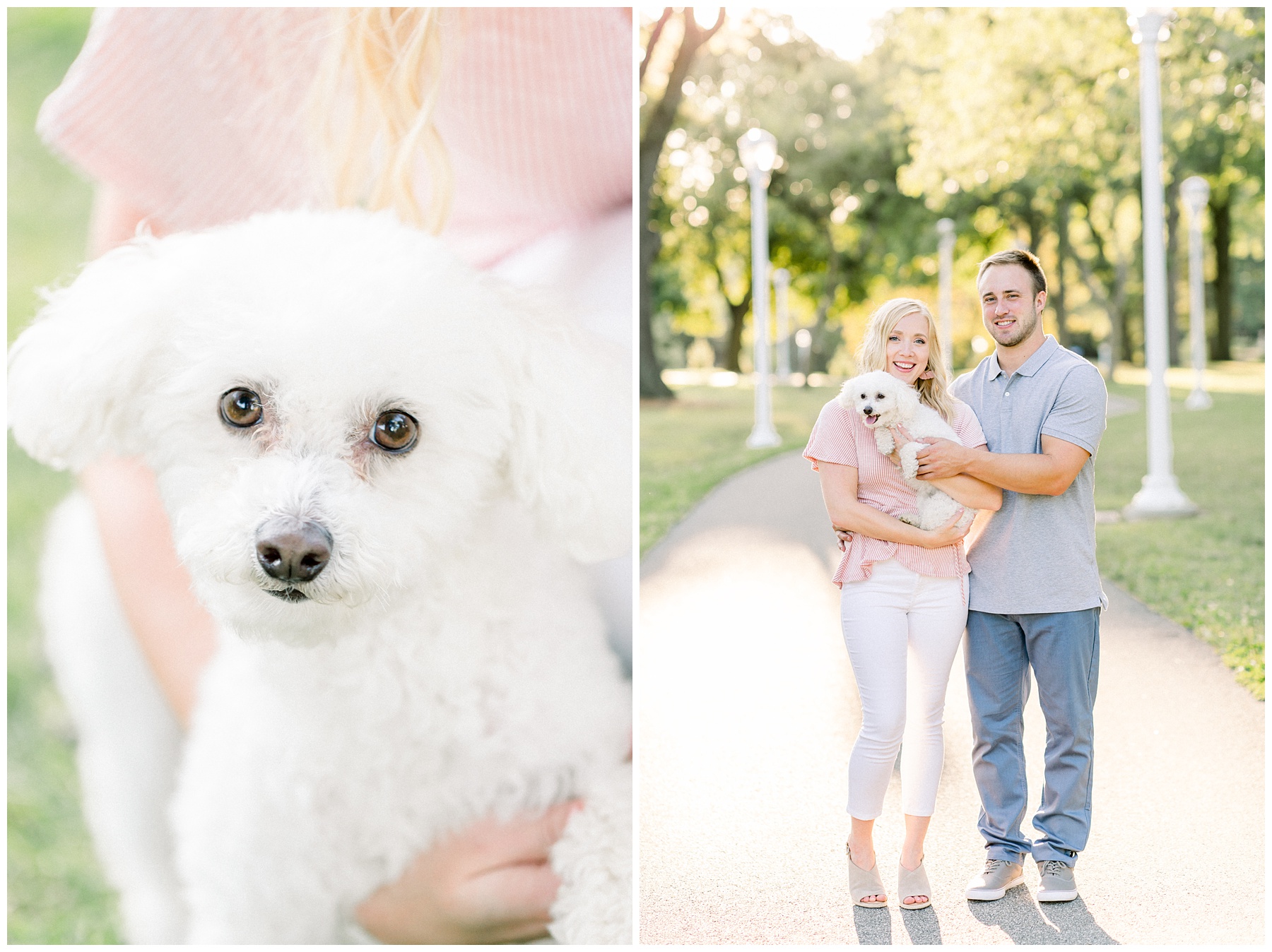 Edgewater Park Beach Engagement Session. Lake Erie Session in Cleveland Ohio with Puppy