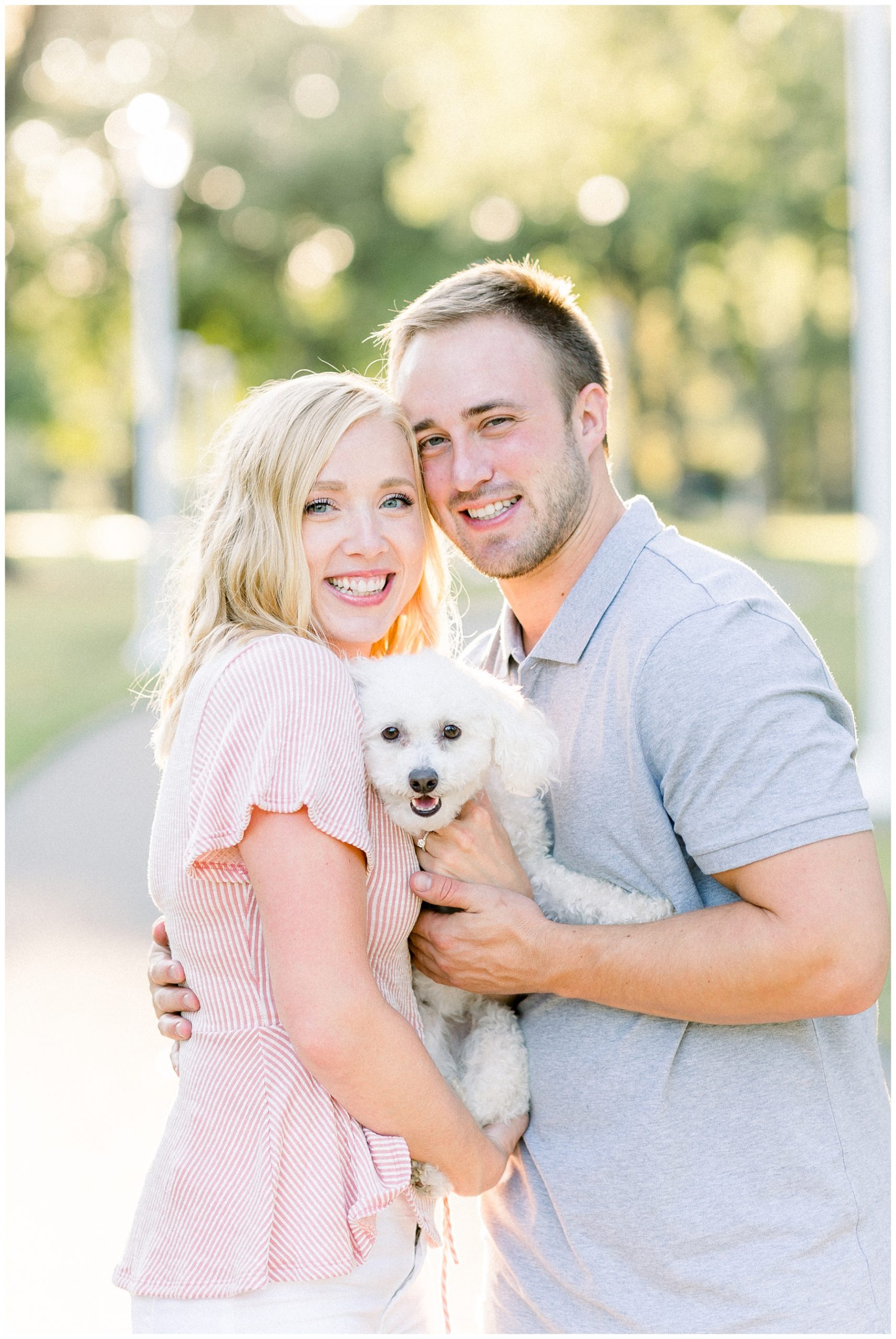 Edgewater Park Beach Engagement Session. Lake Erie Session in Cleveland Ohio with Puppy