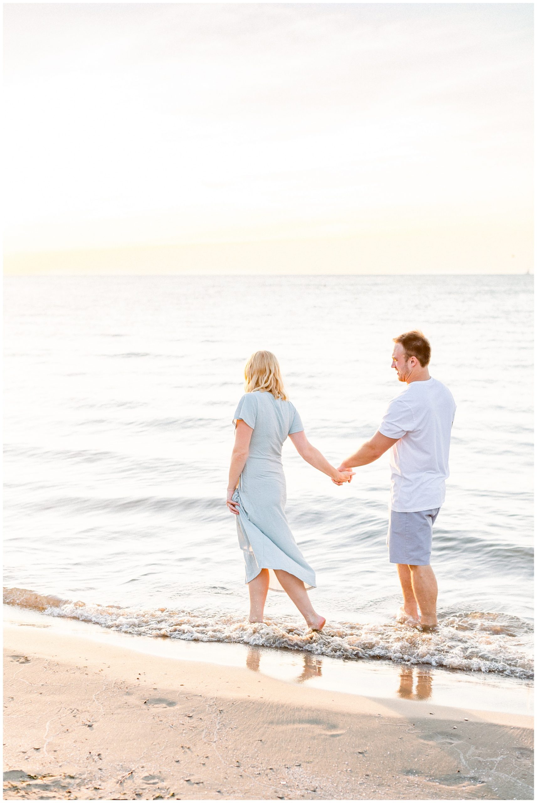 Edgewater Park Beach Engagement Session. Lake Erie Session in Cleveland Ohio