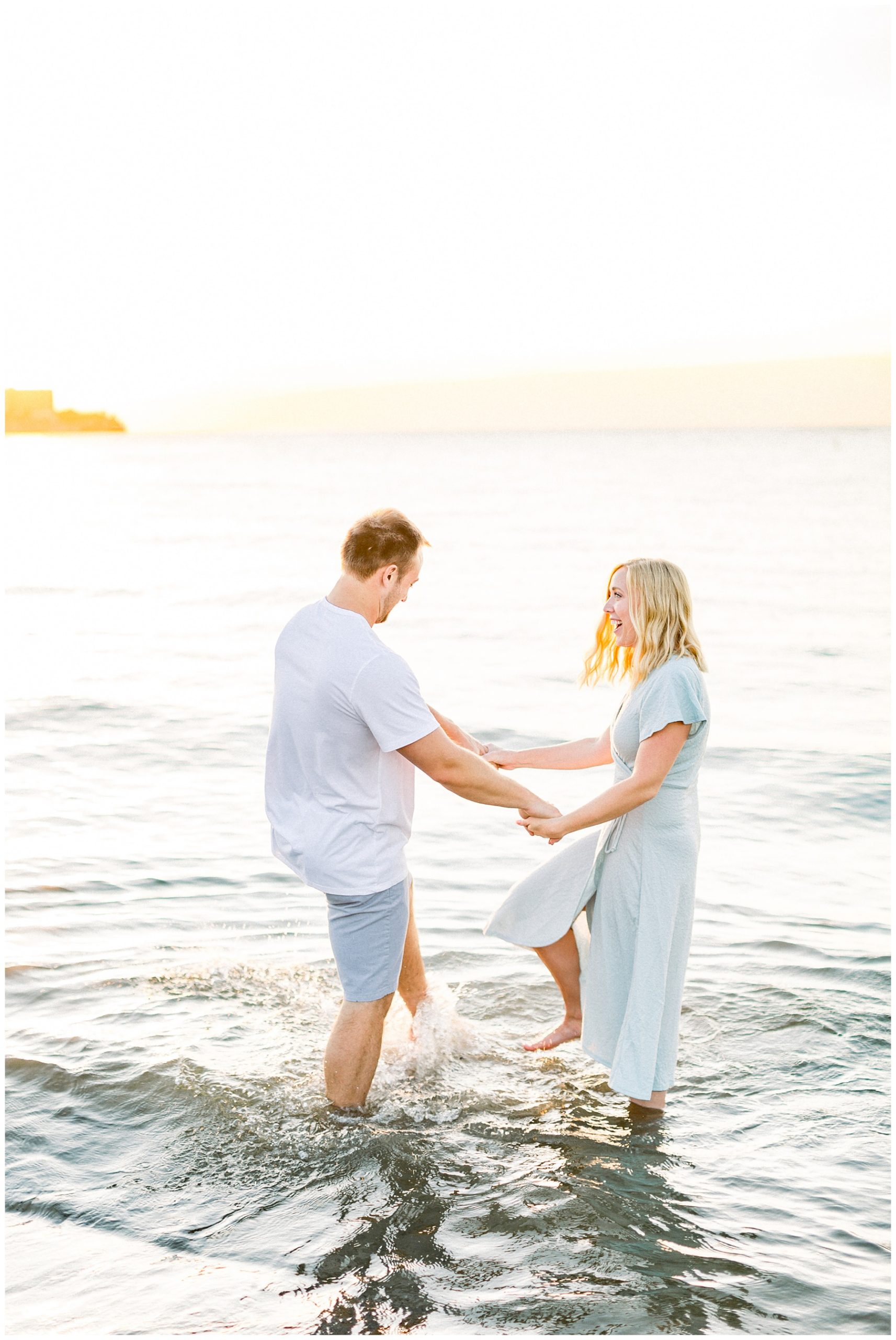 Edgewater Park Beach Engagement Session. Lake Erie Session in Cleveland Ohio