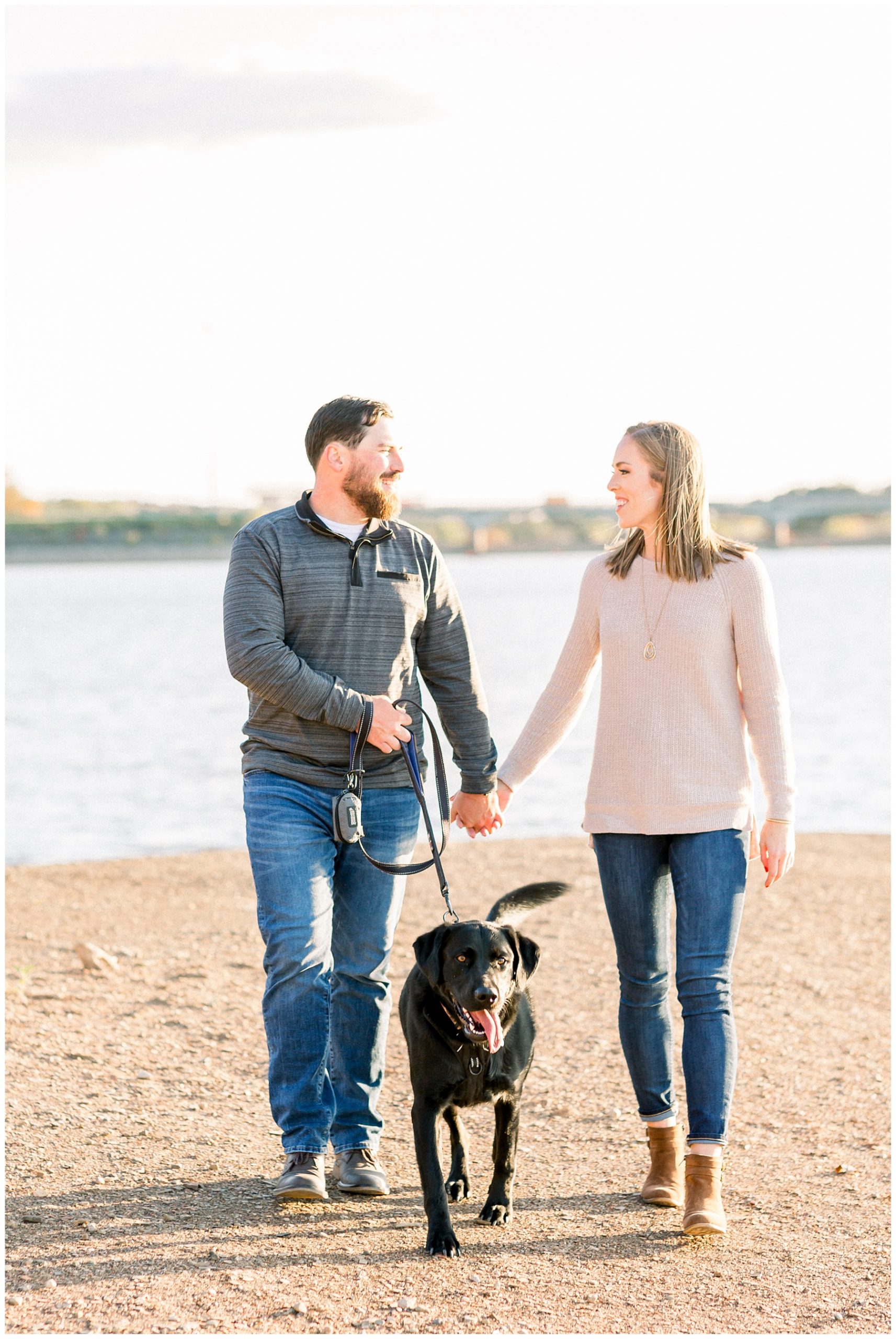 Hoover Reservoir Park Engagement Session with dog in Columbus Ohio